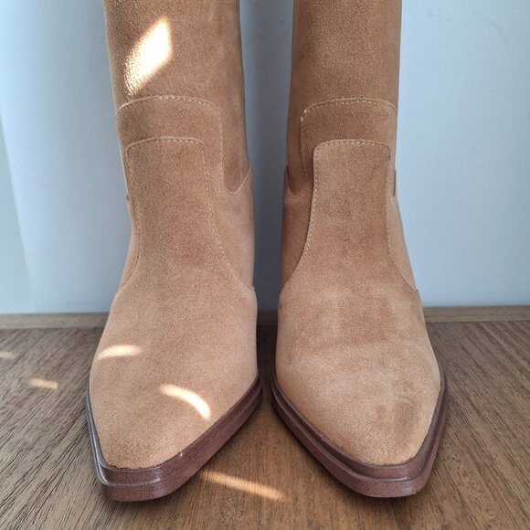 Franco Sarto | Jaxon Mid Calf Suede Boots (Camel) | Women's US 8.5 - Picture 6 of 12
